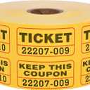 L LIKED Fluorescence Raffle Tickets Double Roll 1000 Tickets Neon Orange High Light 50/50 Tickets for Event,Raffle,Fundraiser, LD-RTDN2X2-1000Orange