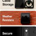 EV Charger Outdoor Enclosure, Charger Station Box for Tesla Wall Charger, Cable Cord Holder Lock Box, Heavy Duty Outdoor Charging Case, Black