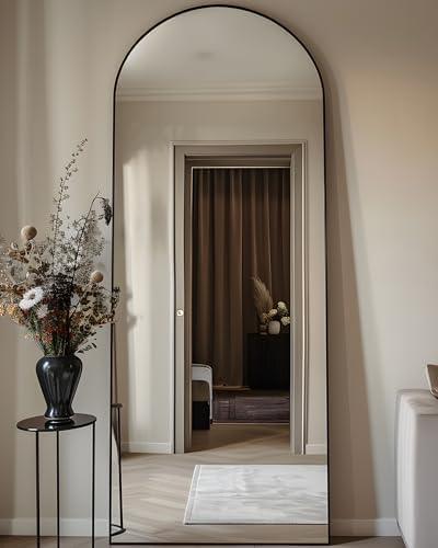LadyNow Full Length Mirror, 58"x18" Arched Floor Mirror Freestanding, Floor Standing Full Body Mirror with Stand for Bedroom, Hanging Mounted for Living Room Cloakroom, Black LadyNow Full Length Mirror, 58"x18" Arched Floor Mirror Freestanding, Floor Standing Full Body Mirror with Stand for Bedroom, Hanging Mounted for Living Room Cloakroom, Black