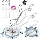 20" Pressure Washer Surface Cleaner with 304 Industrial-Grade Stainless Steel Housing, Dual Handle, Driveway Pressure Washer Attachment, 2 Replacement Nozzles, for Concrete, Sidewalk, Deck, 4500 PSI