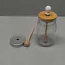 Qinsihwn 16 Oz Glass Honey Jar with Dipper,Glass Honey Pot with Lid,Mason Jar with Wooden Dipper,Wide Mouth Honey Containers for Airtight Syrup,Kitchen,Home