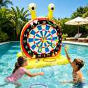 Inflatable Monster Dart Board Pool Games, Pool Floats Water Game for Beach Yard, 2-in-1 Pool Toys with Throwing & Ring-toss Games, Summer Water Toys for Kids, Teens & Adults