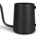 Watering Can for Indoor Plants, 35 oz/1000 ml Metal Stainless Steel Pot with Long Spout for House Plants Bonsai Outdoor Garden Flower Decorative (Black)