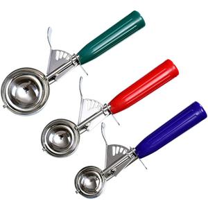 Cookie Scoop Set of 3 With Plastic Handle, Ice Cream Scoop with Trigger, Size Large2.49 Inch- Medium1.97 Inch- Small1.58 Inch Size Polishing 18/8 Stainless Steel Cupcake Scoop