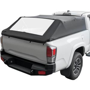 JOYTUTUS Truck Bed Soft Topper Compatible with Tacoma 2005-2023 with 6ft Bed, Foldable Truck Cap Camper Shell for Tacoma 2nd & 3rd Gen