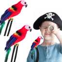 Pirate Parrot on Shoulder Life Sized Parrot Toy for Costume Accessories for Halloween Party (Multicolour)