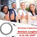 1/8inch Stainless Steel Security Cable 4/6/10/15FT Luggage Lock Safety Wire Flexible Steel Wire Rope with Double Loop (1 Pack) (Black)