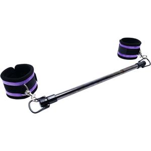 Spreader Bar Stainless Steel Vintage Black Bar with 2pcs Adjustable Straps,Sports Aid Training Fitness Gear Pilates Aid Kit, Home Restore Pilates Indoor Yoga Set
