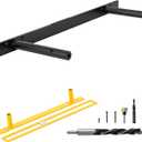 Floating Shelf Brackets, 22 inch Premium Kit, Matte Black, Alloy Steel, Wall Mount