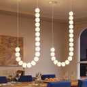 1 Ring Modern Chandeliers Acrylic Balls Ceiling Pendant Lighting LED Dimmable Light for Living Room Foyer Dining Room Entryway Adjustable Hanging Lights Gold