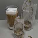 5" & 4" Wide Versatile Metal Candle Holder with Handmade Sturdy Glass Dome in Brass for Pillar Candle & Plants, 5.1" xH11.8 4" xH7.5, Industrial, Farmhouse, Shabby Chic. (2, Brass, Large & Small)