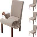 Genina Chair Covers for Dining Room Set of 4 Dining Chair Cover Stretch Kitchen Parsons Chair Covers,Khaki