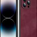 for iPhone 14 Pro Max Case(2022), TPU and Suede PU Leather Case, Anti-Vibration Anti-Slip Ultralight Luxury Case for iPhone 14 Pro Max 6.7 Inch, for Men Women(Burgundy)