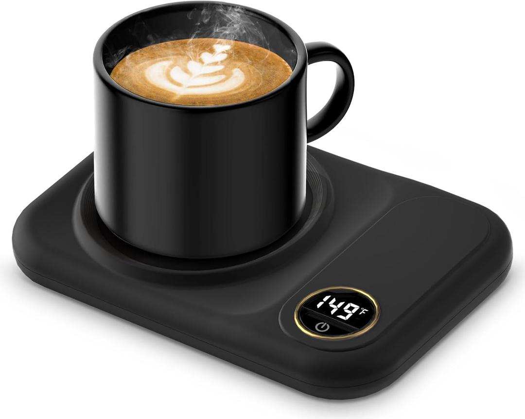 Coffee Mug Warmer, 3-Temp Settings USB Coffee Mug Warmer, 113/131/149 Plug in USB Candle Warmer, Christmas Electric Beverage for Coffee, Cocoa, Tea, Candle, Valentine's Day Gift for Lover, Black