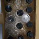 2oz Small Clear Glass Bottles with Lids, 2 Stainless Steel Funnel, 12 Labels, 1 Chalk Marker, 1 Brush - Reusable Boston Bottle for Juice, Ginger Shot, Wellness, Oils, Liquids, Leakproof Travel Bottle