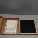 Felt Letter Board, 10x10 inches, Changeable Wooden Message Board Sign, Wood Frame, Wall Mount, with Display Stand (Black)