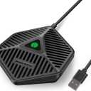 Conference USB Microphone, 360 Omnidirectional Computer Mic with Mute Button for Video Conference, Recording, Skype, Online Class, Plug & Play Compatible with Windows/macOS/PC/Laptop(JV808)