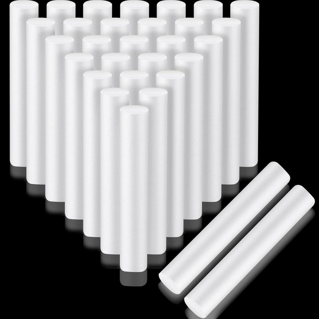 Fabbay 30 Pieces 6 Inch White Foam Cylinders for Crafts Foam Tubes Rods Cylinders Shape for Modeling, DIY Crafts and Arts Projects Decorations Supplies