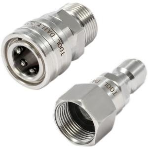 Tool Daily Pressure Washer Adapter Set with Swivel, M22 14mm to 3/8" Quick Connect, Stainless Steel Quick Disconnect Swivel for Power Washer Hose, 5000 PSI