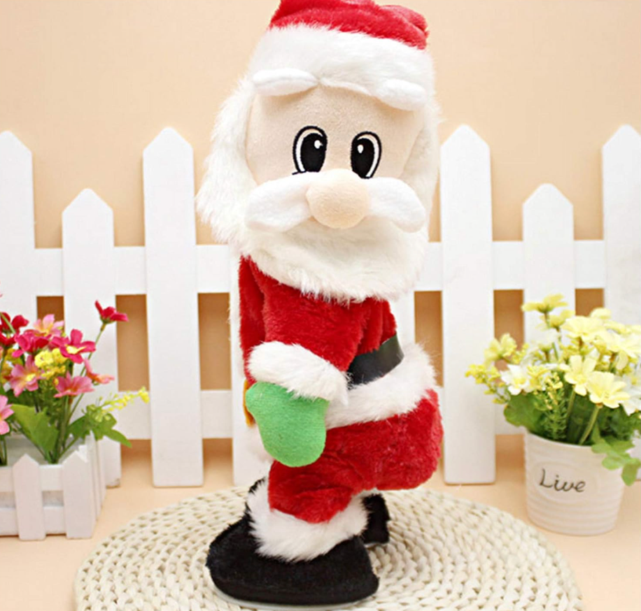 SdeNow Twerking Santa Claus,Booty Shaking Santa Dancing Santa Claus with Music Singing Animated Christmas Santa Toys for Kids English Song