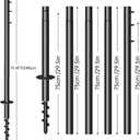 Shade Sail Poles 11.4Ft Heavy Duty Sun Shade Poles of Spiral Drill Bit,Screw in Poles for Sun Shades Outdoor, Support Awning Canopy Heavy Duty Metal Pole Kit for Patio Garden Deck, 1 Pack (1)