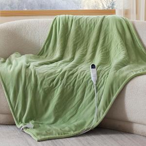 Bedsure Heated Blanket Throw Blanket - Fast Heating Electric Blanket, Soft Flannel Heated Throw with 4 Time Settings, 6 Heating Settings, Warm Gifts for Women Men (50x60 inches, Sage Green)