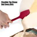 600F Heat Resistant Silicone Spatula, Doosu High Temp Flexible Kitchen Rubber Bowl Scrapers Food Grade Seamless Baking Supplies Scratch-Proof for Scraping Non-Stick Pans (Red, 11.4in)