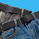 Bluecton Mens Belt Plus Size Adjustable Web Work Belts for Men Black 51'' Big and Tall