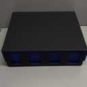 Trading Card Storage Box with Commander Display, 4-Row Deck Case w/Removable Lid; 3900+ Card Deck Box for MTG TCG Sports Cards, 8 Toploaders, 4 Stoppers, 24 Dividers,1 Dice Tray (Black)