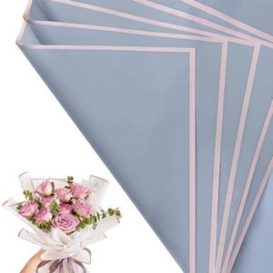 3 x 30 Sheets Silver Gold Edge Flower Bouquet Wrapping PaperFlorist Supplies Waterproof Floral Bouquet Wrapping Paper Bouquet AccessorieFlower Shop Packaging Pape for DIY Gift Wedding Birthday