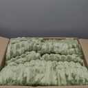 Geniospin Fleece King Size Comforter Set, Soft Fuzzy Fleece King Bedding Set, 3-Pieces Green Comforter Set for All Season, Warm Fluffy Comforter with 2 Pillow Cases (1-sage Green)