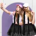 2 x Halloween Costume Set 6.6ft Feather Boas and Tutu Skirts for Women Girls Adult Halloween Cosplay Dancing Party (Black)