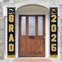8 x OHOME Graduation Decorations 2026 - Black Congrats Grad Porch Banner for Graduation Party Decorations - Class of 2026 - Party Favors Supplies Backdrop Yard Signs Decor