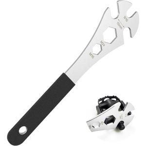 Bike Pedal Wrench, Cr-V Steel Super Hard Bicycle Pedals Removal Tool, Bicycle Pedal Wrench with Rubber Grip for Road Mountain E-Bike