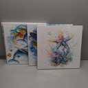 dgbtcart Ocean Wall Art Bathroom Decor – Watercolor Sea Turtle, Starfish Whale Canvas Prints – Coastal Beach Themed 4-Piece Set, 16x16 Modern Nautical Painting for Home, Bedroom, Kids Room