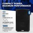 ALTO TX412B 600W 12" Battery Powered PA Speaker with Bluetooth, 2-Channel Mixer, for True Wireless Outdoor Performances for Mobile DJ and Musicians
