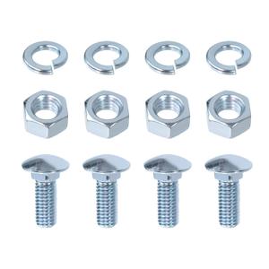 Front Rear Bumper Bolts Kit Capped Round Head Compatible with Ford 7/16-14x1-1/4 (4 Set); Long Carriage Chrome Bumper Bolts, Hex Nuts, and Lock Washers