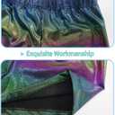Nymphperi Girls Gymnastics Leotards 2 Piece Shiny Sleeveless Bodysuits with Sparkly Breathable Shorts Suit