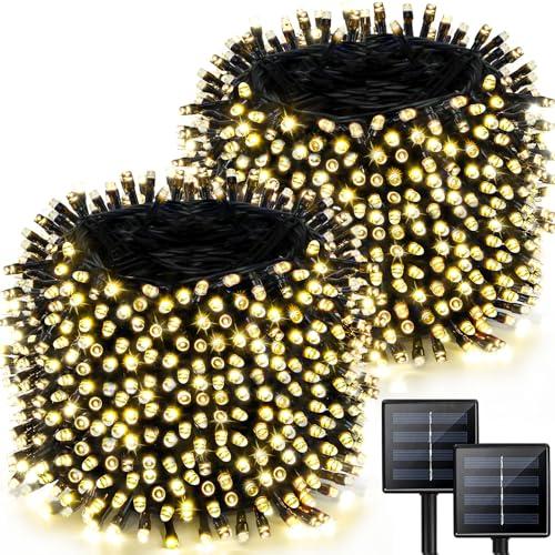 480 LED Solar String Lights for Outside, 170 FT Super Long Solar Chrismas Lights Outdoor with 8 Modes & Memory Function, Waterproof Twinkle Light for Xmas Tree Party Decorations (Warm White)