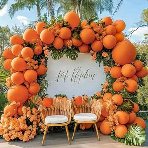 Double Stuffed Orange Balloons Different Sizes 18 12 5In Pastel Matte Burnt Orange Balloon Arch Garland Kit for Baby Shower Birthday Summer Party Decoration