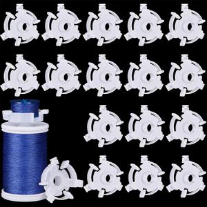 WILLBOND 50 Pieces Bobbin Holders Sewing Bobbin Small Clips Sewing Tool Accessory Clear Thread Clips Holder Tool
