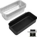 70379 Catch Pan & 6498 Drip Pan Liners for Weber Genesis II 400/600, Summit 400/600 Series Grills, Steel Grease Tray & 6417 10Pcs Foil Grease Pan Liners for Weber SmokeFire & 28''/36" Griddle
