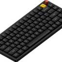nuphy Air75 V3 Hot Swappable Wireless Mechanical Keyboard, 84 Keys 75% Custom Low Profile Keyboard with Knob, RGB Backlit, Gasket Mounted, Support Bluetooth/2.4GHz/USB-C,Black-Red Nano