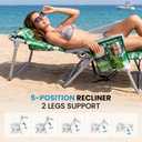 HAPUDAU Backpack Beach Chair 330lbs, 5-Position Lay Flat with Cooler Bag