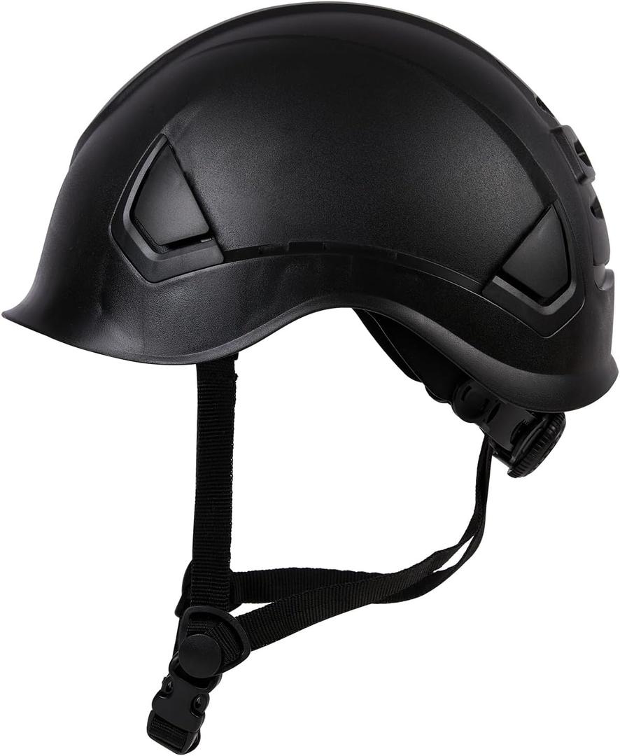 SRSAFETY Full Brim Hard Hat Carbon Fiber Design 6 Point Adjustable Ratchet Suspension OSHA Approved ABS Work Helmet for Men&Women ANSI Z89.1 Type I Class C (BLACK1)