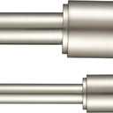 Kemmie 1" Window Treatment Curtain Rod with Cylindrical Cap Finials, Double Drapery Rod Adjustable Length 36-72", Matted Nickel