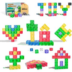 32PCS Magnetic Building Blocks - Transparent Magnetic Cubes, STEM Magnet Toddler Boys Toys for kids age 3-5 ,Travel Sensory Autism Preschool Montessori Toys for 3+ Year Old, Birthday Girls Gifts