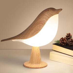 VoMii Bird Table Lamp, Small Desk Lamp Cordless Touch Dimmable Night Light with 3 Color Temperature, Rechargeable Battery, Cute Lamps for Bedroom Bedside Nightstand, Room Decor, Bird Gifts