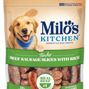 Milo's Kitchen Beef Sausage Slices With Rice Dog Treats, 18 Ounce, BB Date: 03/28/2026