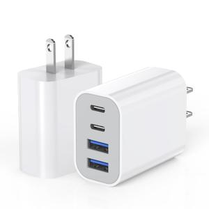USB Fast Charging Block, 4-Port 40W Charge Adapter for iPhone Dual USB C Charger, Multiport Type C Fast Charger for iPhone 17/ 17 Air/ 16e/ 16 Pro/ 16 Pro Max/ 15/ 14/ 13/ 12, iPad Pro/ iPad Air, iPad mini, iPad